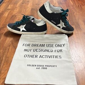 Golden Goose Black with Silver Stars Sneakers